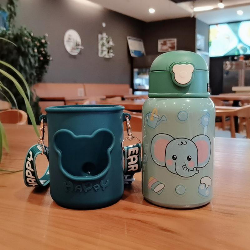 450ml Isolierte Tasse Mit Aufkleber Sicher Hygienisch Picknick Ich bin Freien freundlicher Studenten Sicherheit Sperren Doppel Schicht Vakuum Nette: 05