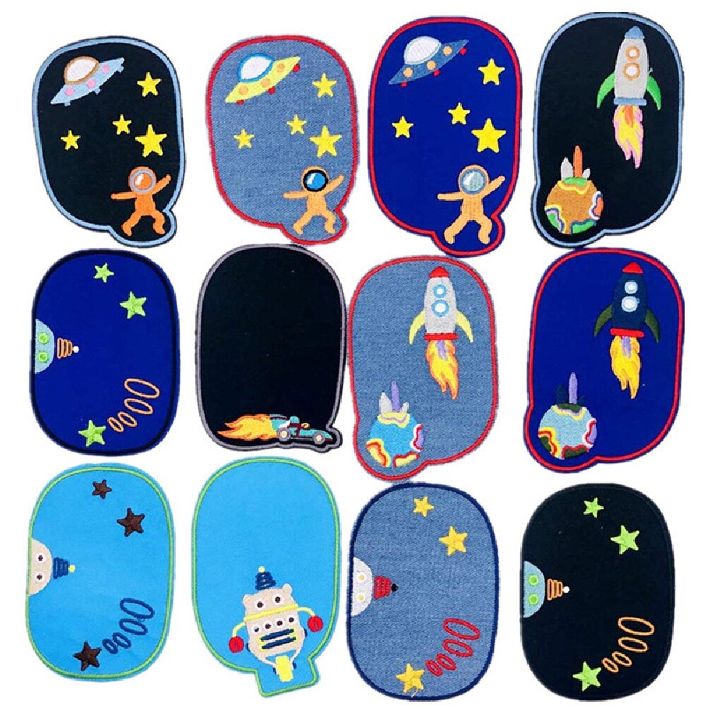 5 uds reparación, costura codo rodilla parches hierro sobre parche para ropa Jeans rayas pegatinas insignia bordada niños paño