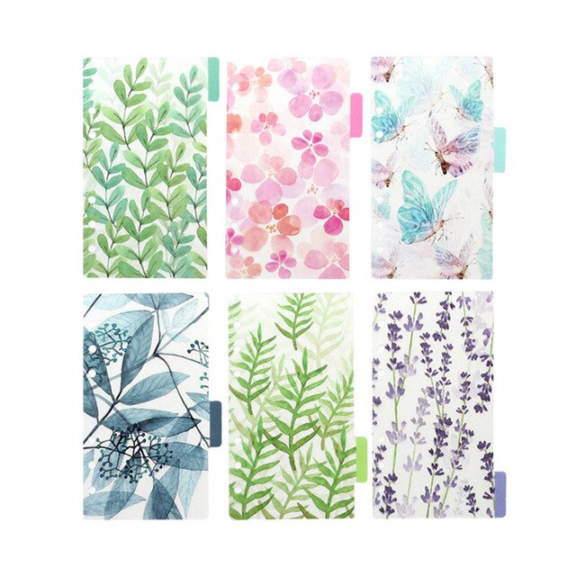 6 Holes A6 Colored Notebook's Index Page Inside Pages Planner Papers Cute Notebook Matching Stationery School Supplies: ZB062 / A5