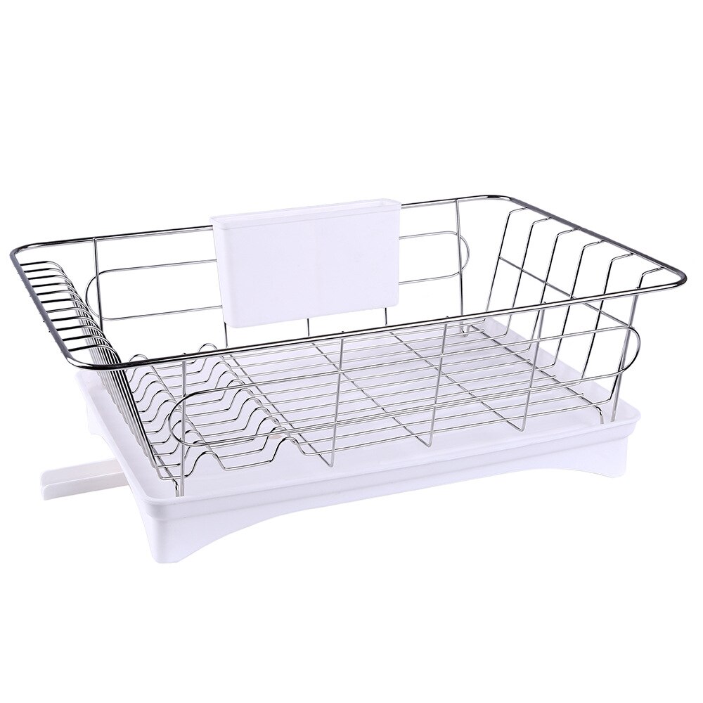 Kitchen Storage Shelf Drain Rack Drainer Dish Dripping Rack Tableware Storage Rack: White