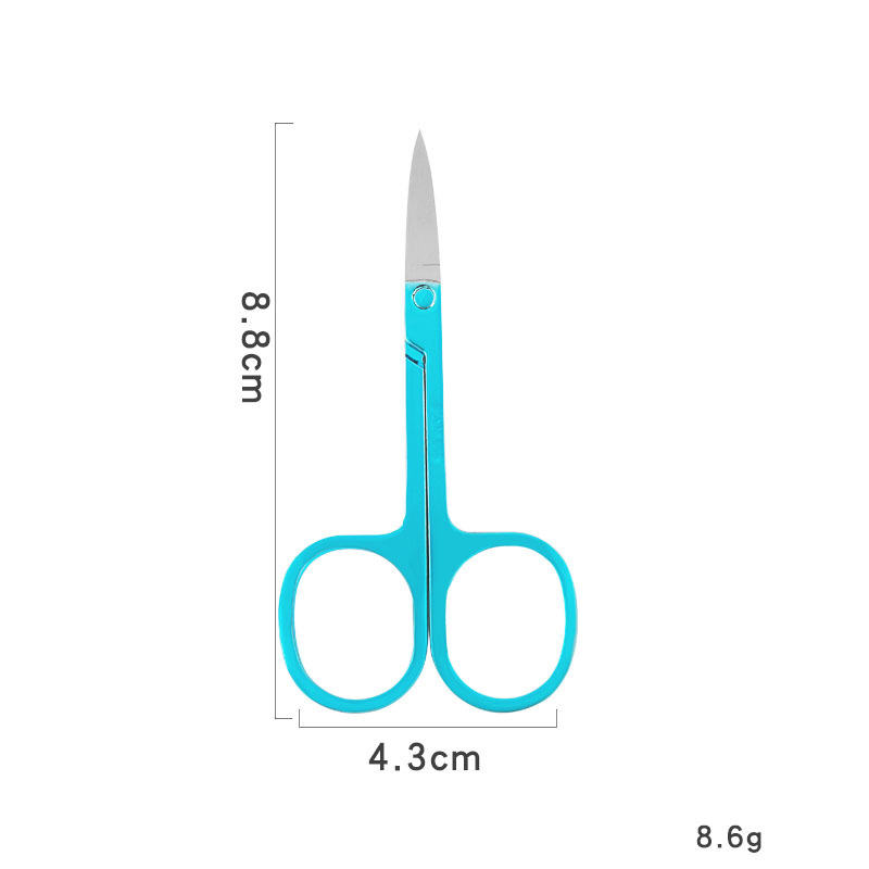 1pcs Eyebrow Scissor Stainless Steel Nose Scissors Dead Skin Remover Scissor Manicure Facial Trimming Tweezer Makeup Beauty Tool: Blue