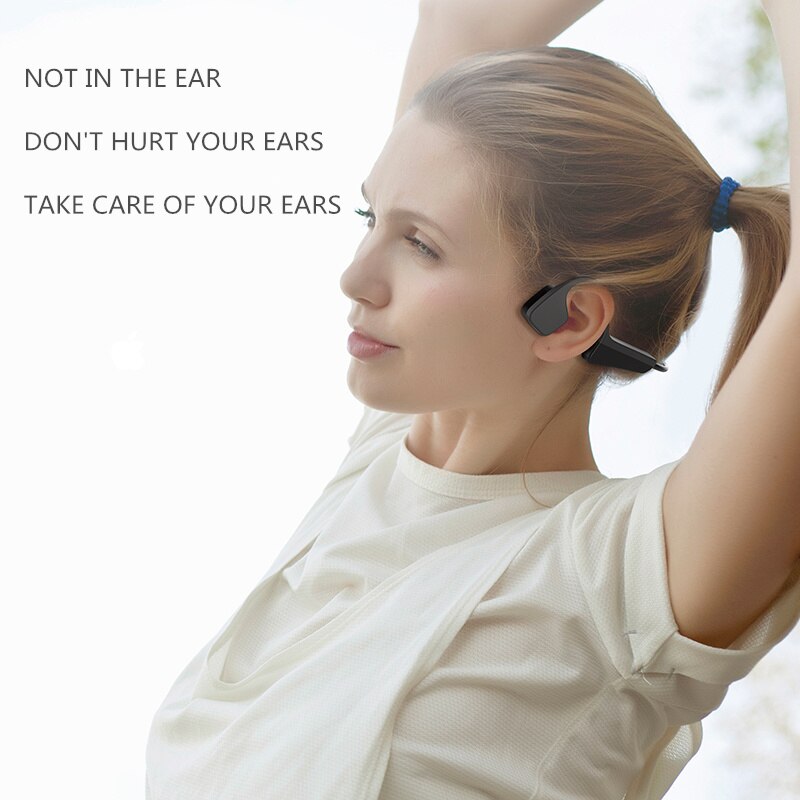 Aikswe Beengeleiding Koptelefoon Bluetooth Draadloze Sport Oortelefoon IP56 Headset Stereo Handsfree Met Microfoon Voor Running