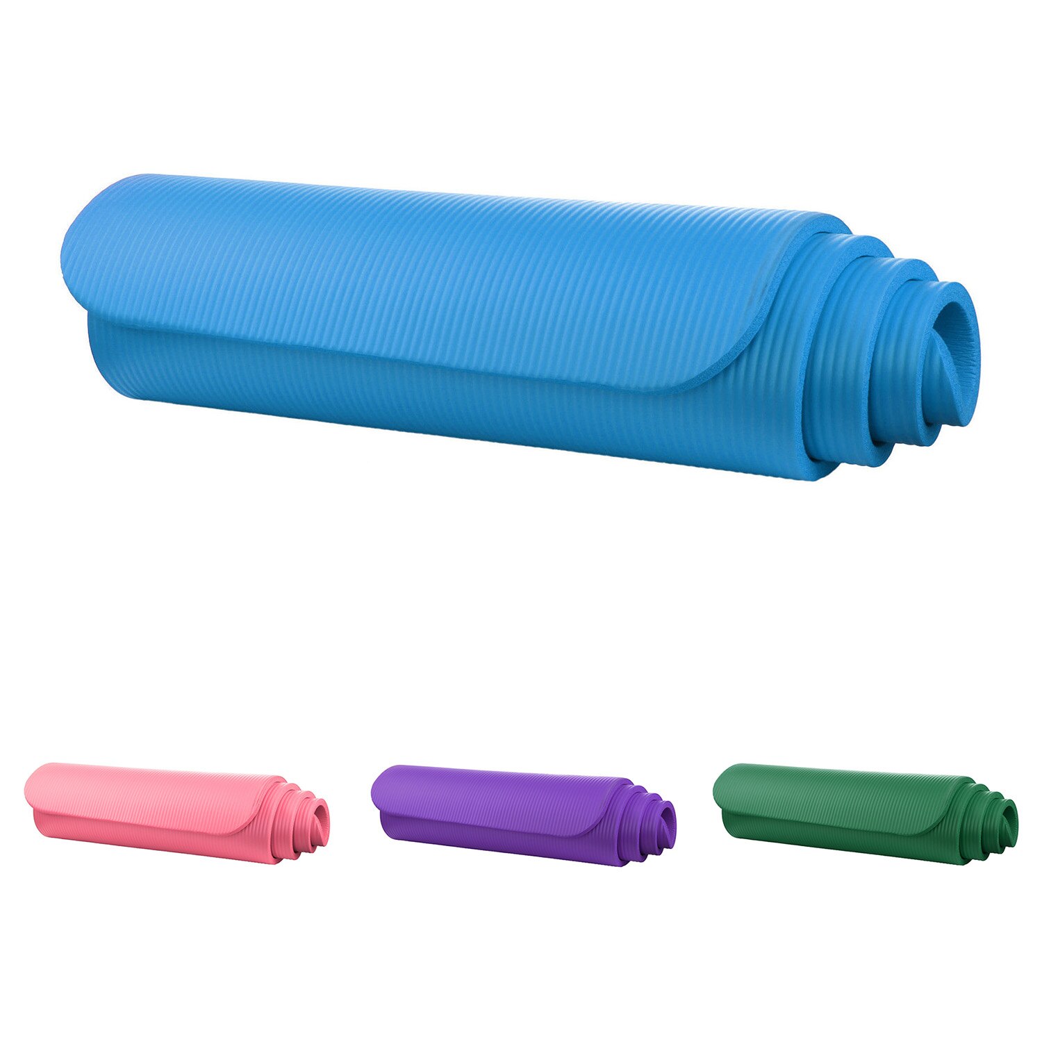 Yoga Mat 15mm Thick Exercise Fitness Physio Pilates Workout Mat Non Slip Colour:Purple