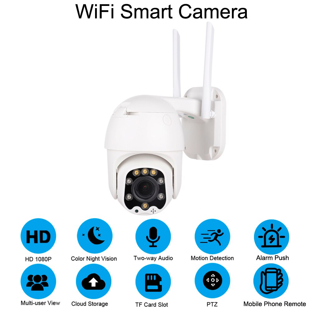 Outdoor Buiten Beveiliging Wifi Camera 1080P Waterdichte Twee Weg Audio 2MP Draadloze Camera Huishoudelijke Surveillance Veilig Ip Camera: no adapter