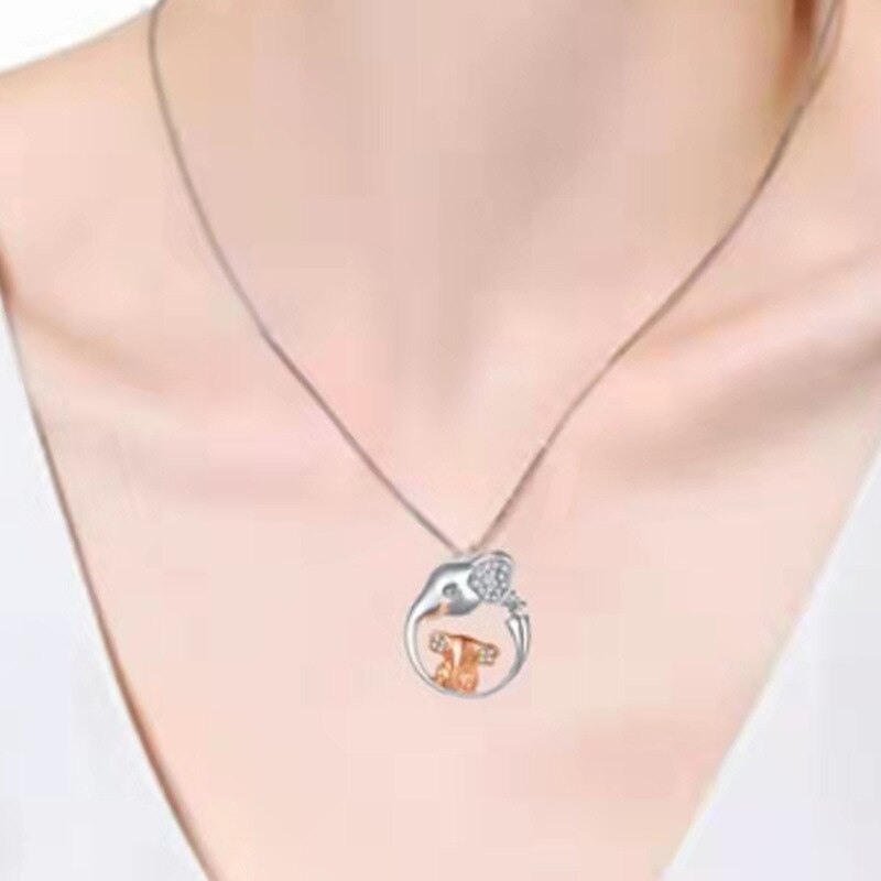 murmeln Art Elefanten Halskette SchöNe Ebene Schmuck Luxus Zirkon Anhänger Halskette für Frauen Geburtstag Jahrestag