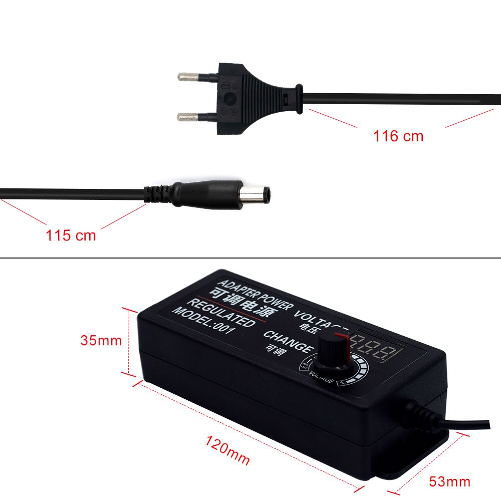 Adjustable power adapter AC to DC 3V-12V 3V-24V 9V-24V Universal display screen voltage Regulated adatpor 24v plug power supply