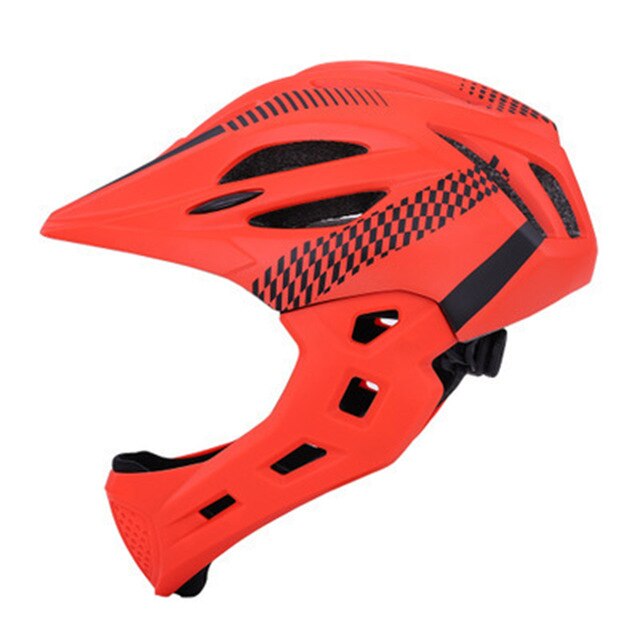 Unisex Veiligheid Helm Kin Afneembare Helm Met Achterlicht Riding Volledige Gezicht Veilig Outdoor Beschermende Helm Voor Kinderen: Orange Black 