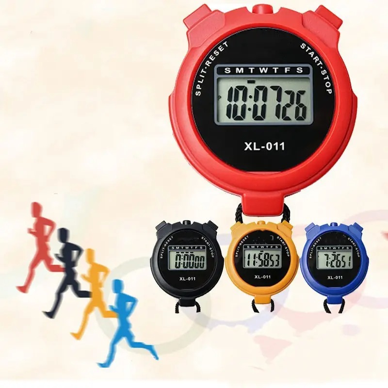 Cronómetro deportivo portátil de mano, pantalla Digital, contador de temporizador de Fitness, 4 colores para cronómetro deportivo, cronógrafo