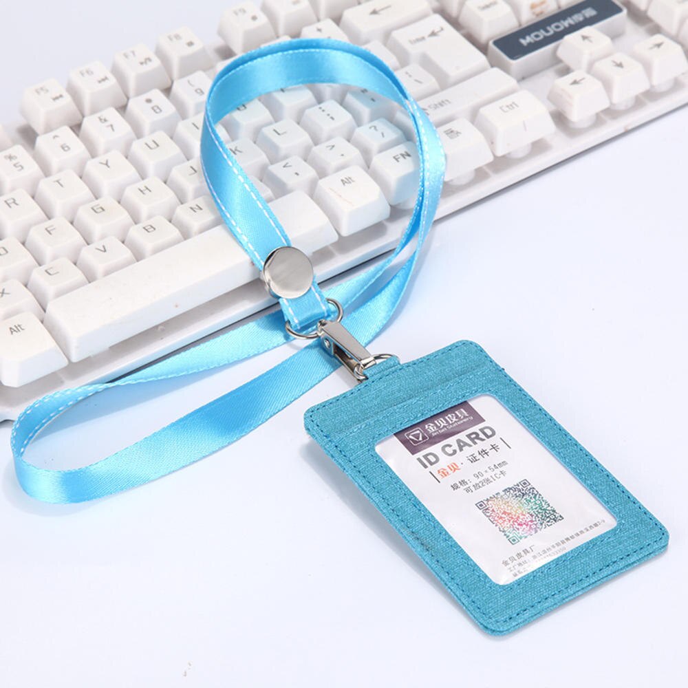 Id Badge Houder Intrekbare Lanyards Lederen Porte Bus Pass Case Cover Slip Mannen Vrouwen Bank Credit Kaarthouder Strap kaarthouder