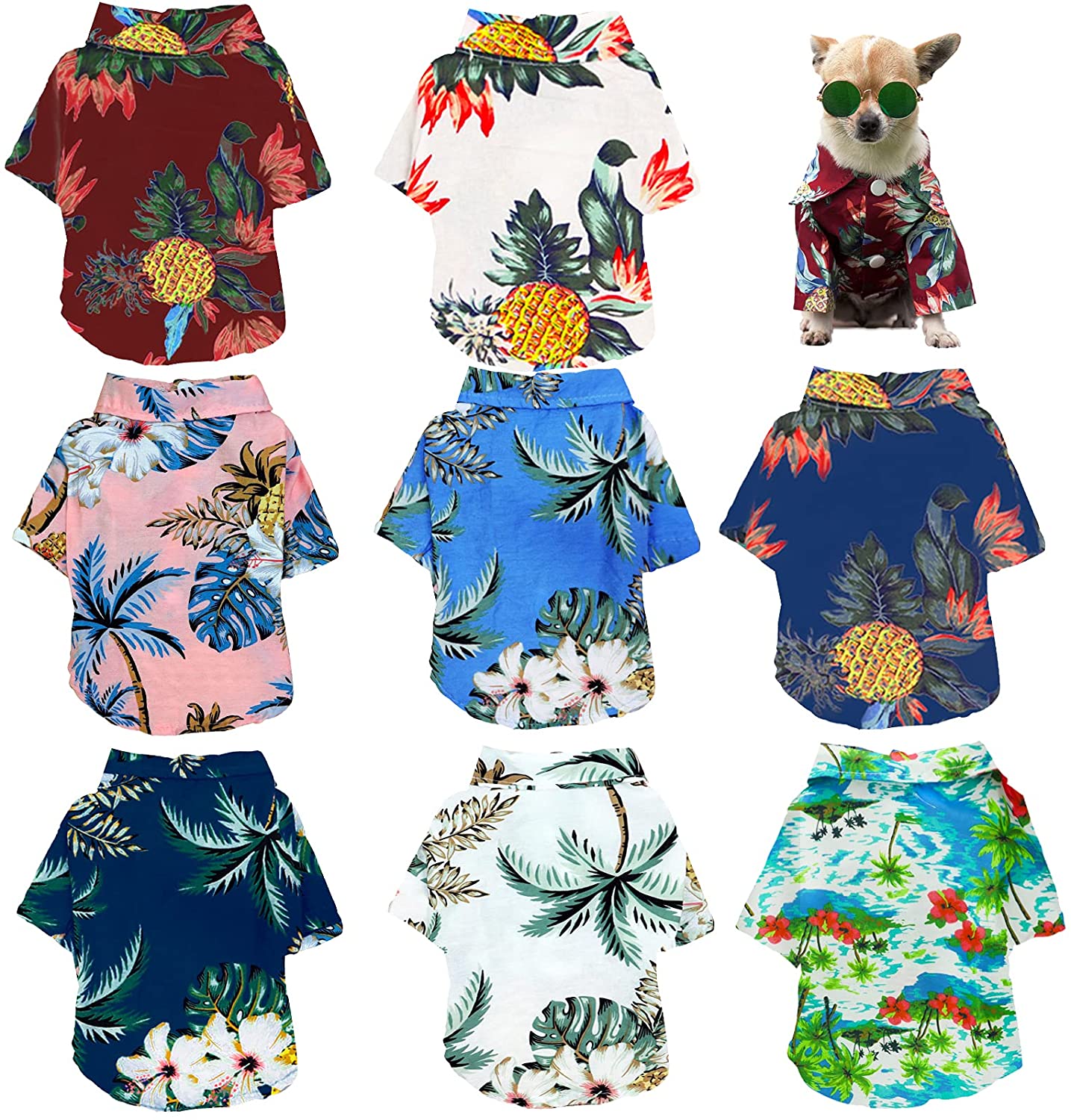 Zomer Pet Gedrukt Kleding Voor Honden Bloemen Strand Overhemd Jassen Hond Jas Puppy Kostuum Kat Lente Kleding Huisdieren Outfits