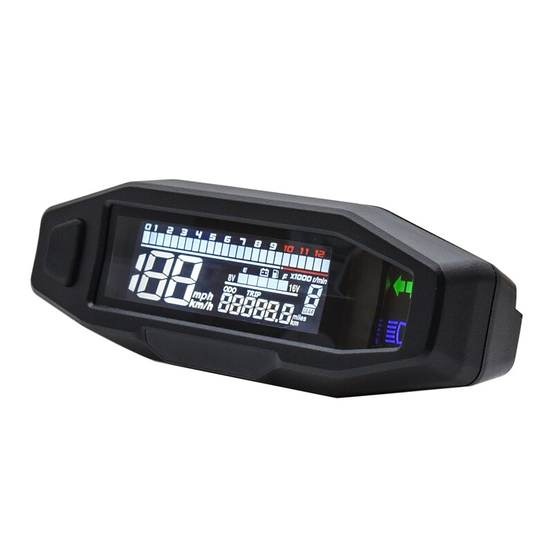 Universal Motorcycle LCD Speedometer Digital Odemeter Electric Injection and Carburetor Meter Tachometer Meter Fast: without sensor