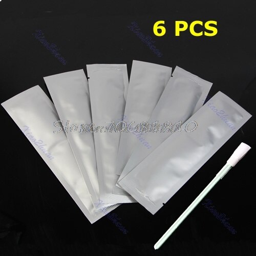 6Pcs Wet Sensor Cleaning Kit CMOS CCD Cleaner SWAB For Nikon Canon Camera DSLR