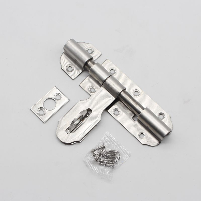 Slide Door Lock Barrel Bolt Latch Padlock Clasp With Padlock 4/6Inch Bolt Toggle Latch Lock Stainless Steel Latch Hard