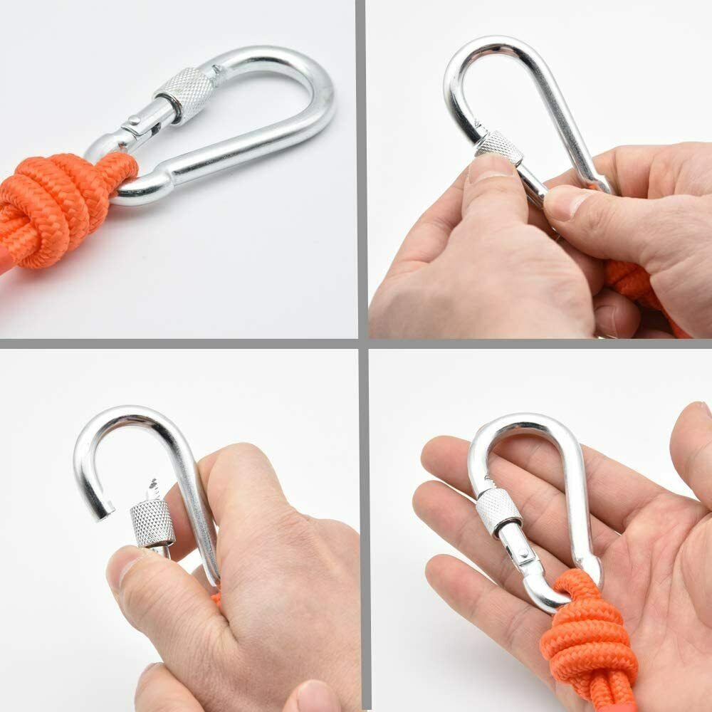 Fishing Rope with Carabiner All Purpose Nylon High Strengte Cord Safety Rope