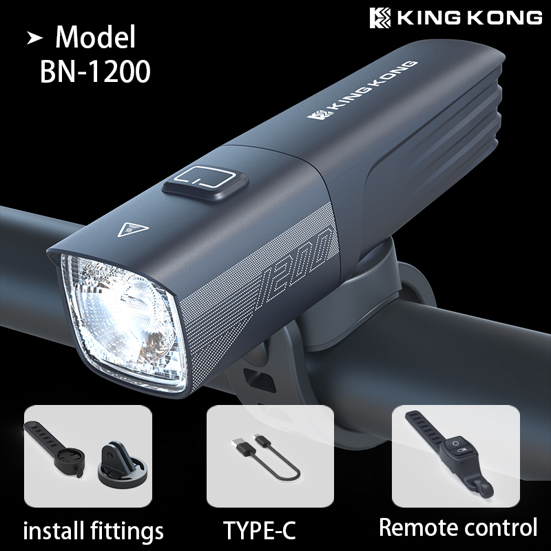 king kong Bicycle night riding lights rechargeable battery replacement riding lights no glare: Light Grey