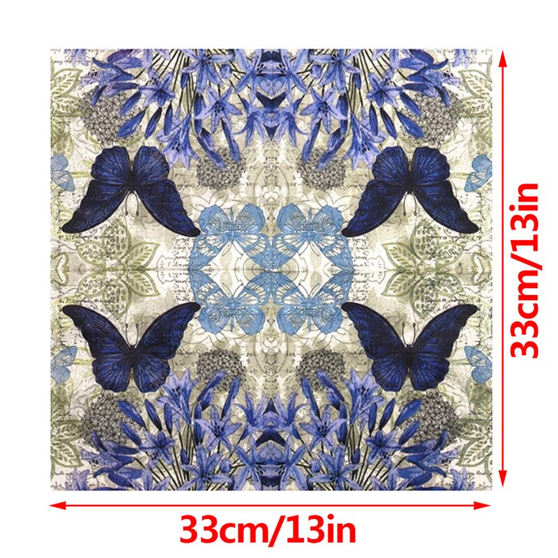 Decoupage bord pappersservetter vävnad vintage handduk blomma fjäril stämpel födelsedag bröllopsfest hem vacker inredning 20