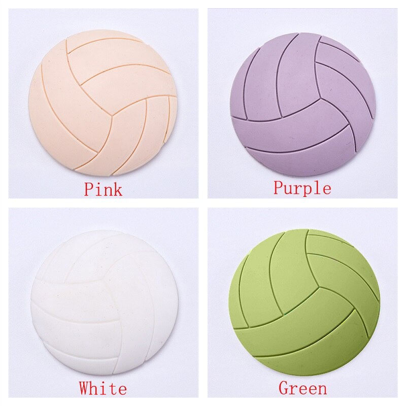 Bløde gummipuder til at beskytte væg og gulv selvklæbende dørstopper volleyball styling dørskærm skridsikre klistermærker