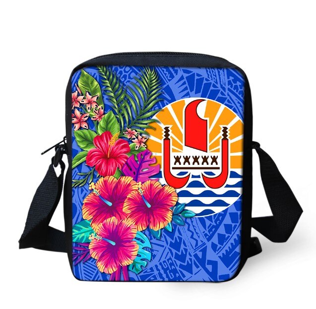 Bolsas de mensajero de Polinesia Francesa para niños, morral de tortuga Frangipani de escuela media, Chica adolescente de hombro cruzado: HE00323E