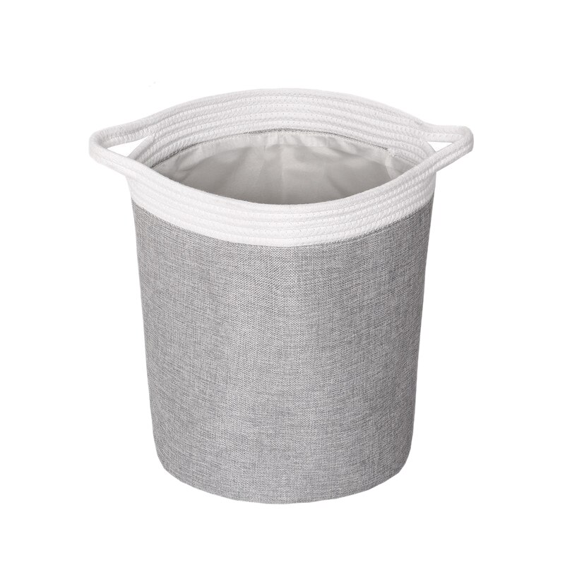 Freestanding Laundry Hamper Collapsible Large Clothes Basket with Easy Carry Extended Handles for Clothes Toys: grey white