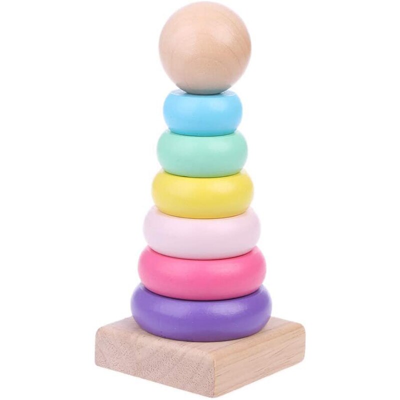 che impila Caldo di colore Arcobaleno accatastamento Anello Torre Stapelring Blocchi Blocchi di Legno Del bambino Del bambino Giocattoli