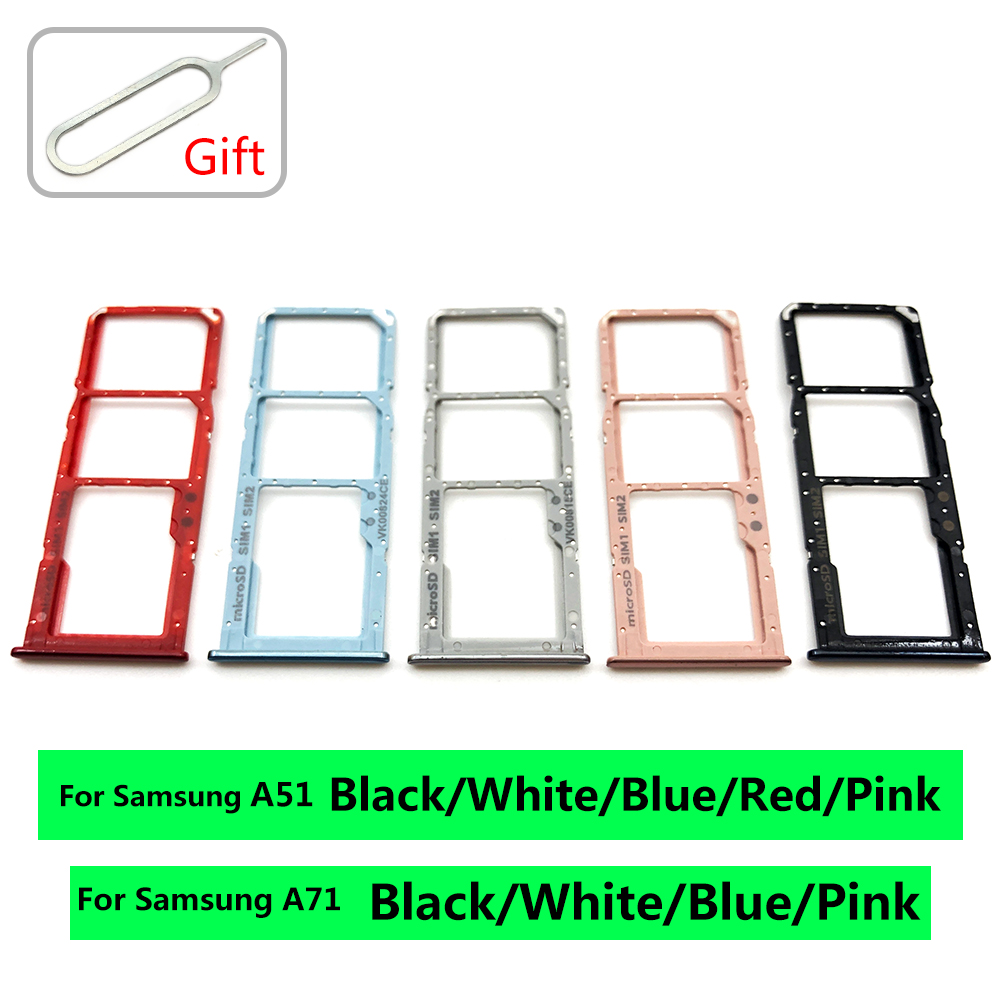 Dual-Card Sim Tray Holder For Samsung Galaxy A12 A31 A51 A71 A125F SIM Card Tray Slot Holder Adapter Socket Repair Parts