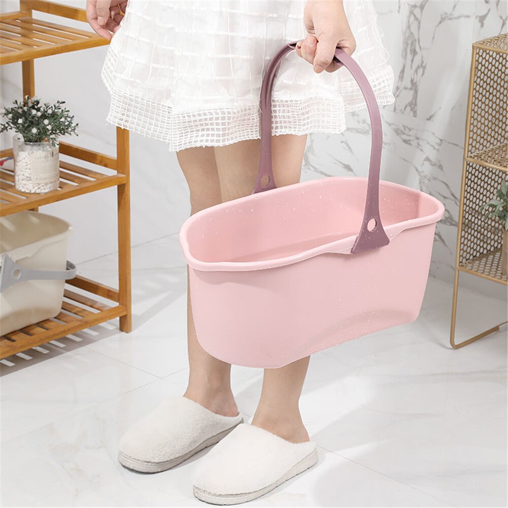 Mop Bucket Camping Wash Bucket With Handle Floor Mop Cleaning Fishing Car Wash Bucket Household Tool for Washing Floor Accessory: Pink