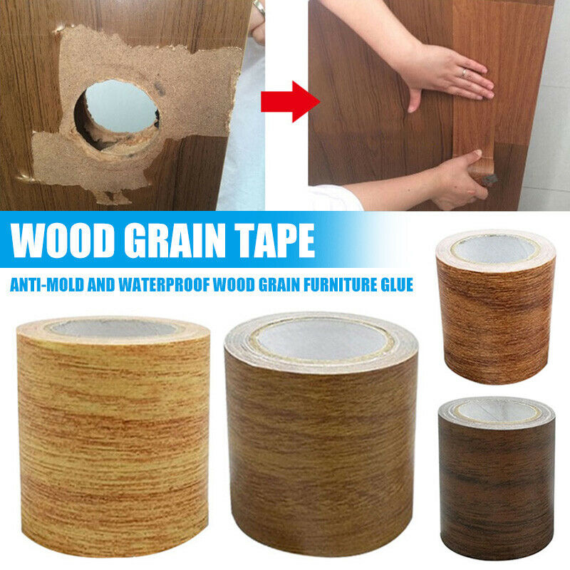 Realistische Woodgrain Reparatie Hardware Adhensive Duct Tape Voor Meubels Muurstickers Badkamer Decor 7 Kleuren Meubels Lijm