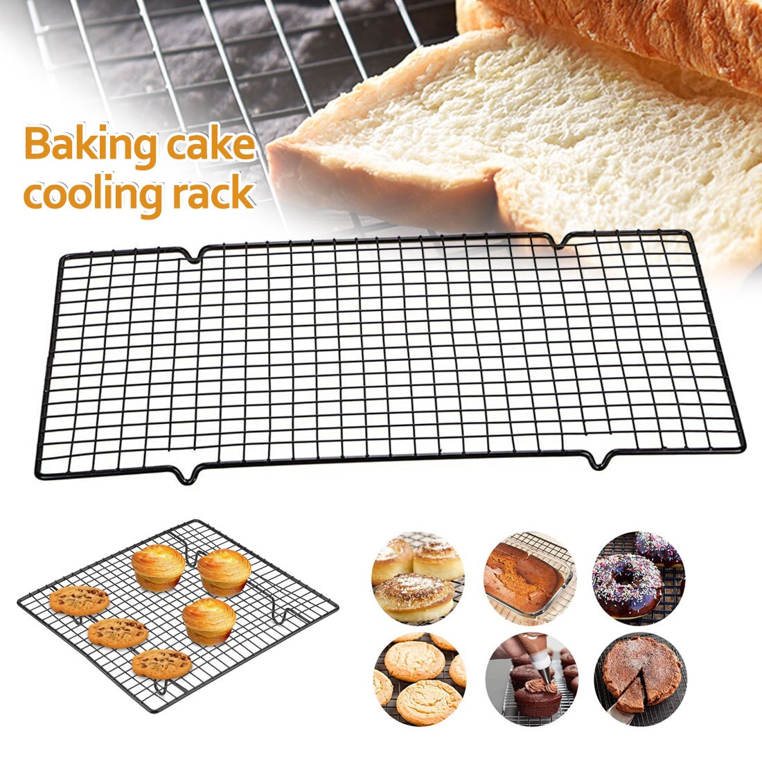 Griglia di raffreddamento per torte in metallo antiaderente in acciaio inossidabile biscotti a rete biscotti supporto per asciugatura del Pannello strumenti per teglia da cucina