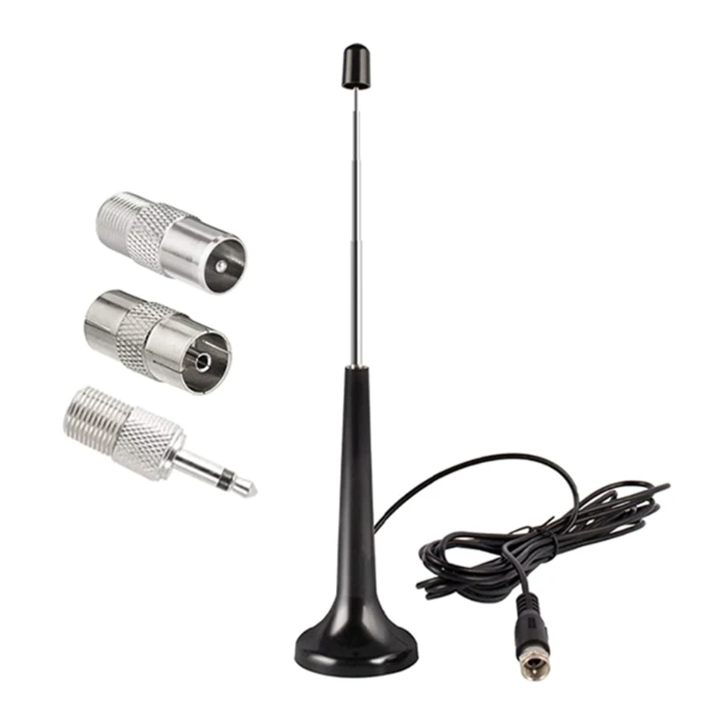 DAB FM Antennas for Home Stereo Receiver High Gains 75ohm FM Telescopic Antennas Indoor FM Radio Antennas with 3 Adapter