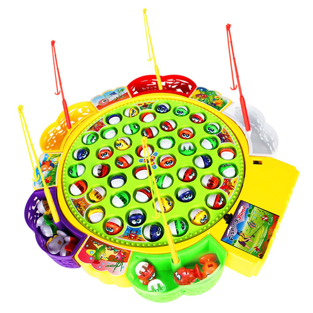 Fishing Game Set Electric Rotating Fishing Board 45 Fishes Baby Games
