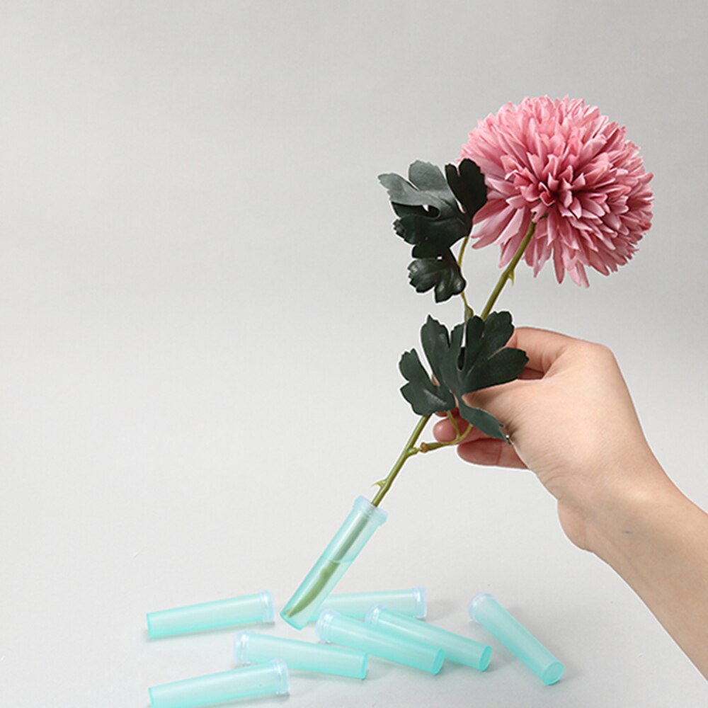 10 stk blomsterrør blå plast vannrør blomster planteernæringe holde fersk rhizomrør hydroponisk beholder hjemmeinnredning