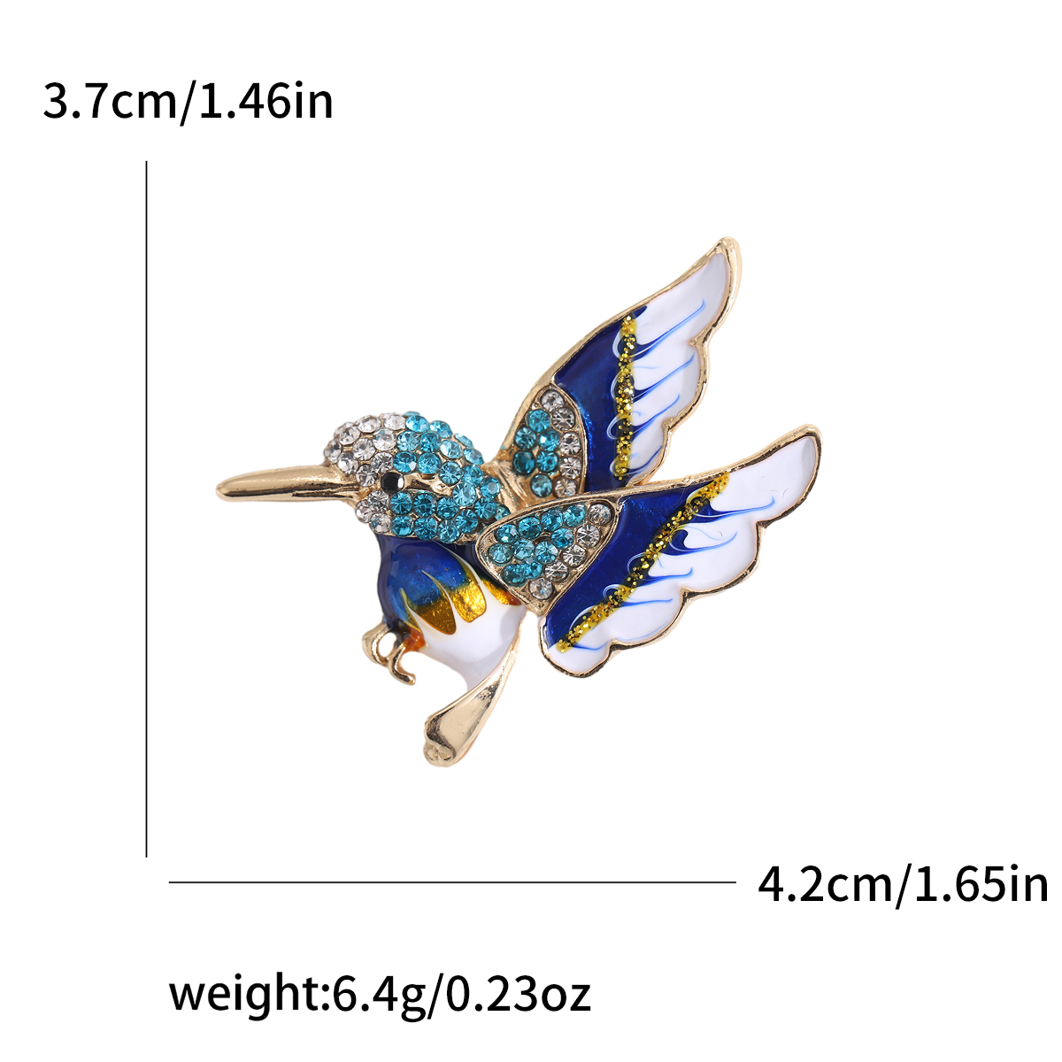 Broches colibri en strass pour femmes, unisexe, en verre, oiseau, animaux, Banquet, fête, sac à dos, , accessoires bijoux: PLAQUÉ ARGENT