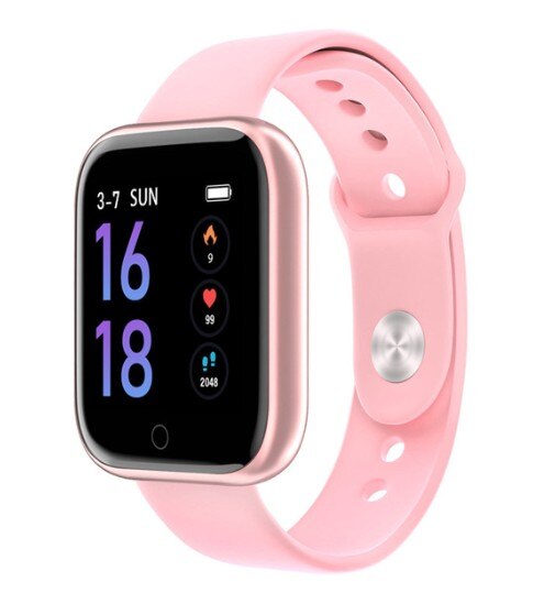 T80 Smart watch band IP68 waterproof smartwatch Dynamic heart rate blood pressure monitor for iPhone Android Sport Health watch: Pink