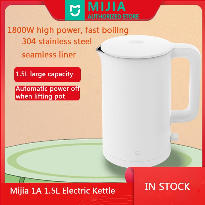 Original XiaoMi Mijia Mi 1A 1.5L Electric Kettle Stainless Steel Fast Boiling 1800W Tea Pot Intelligent Temperature Control