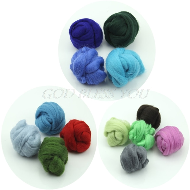 20 kleuren Wol Corriedale Needlefelting Top Zwervende Geverfd Spinning Nat Vilten Fiber