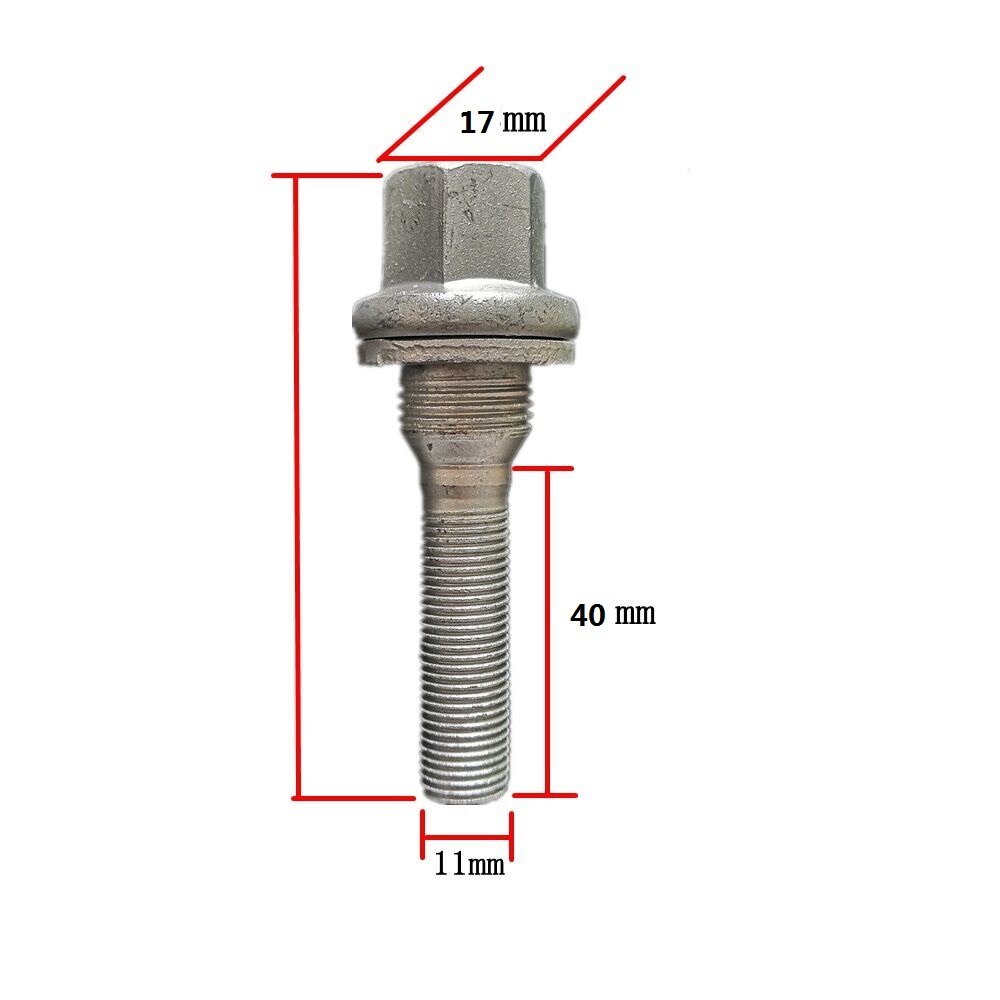 M12 X 1.25 Legering Bout Wiel Extra Lange Draad Bouten Platte Seat Washer Voor Peugeot Citroen C4 C5: 1 PCS Dacromet 40MM