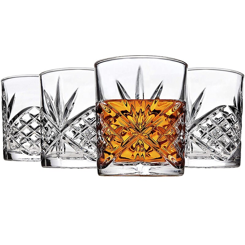 Hellodream loodvrij klassiek whiskyglas old fashioned glas voor whisky scotch 11.49 oz- set  of 2
