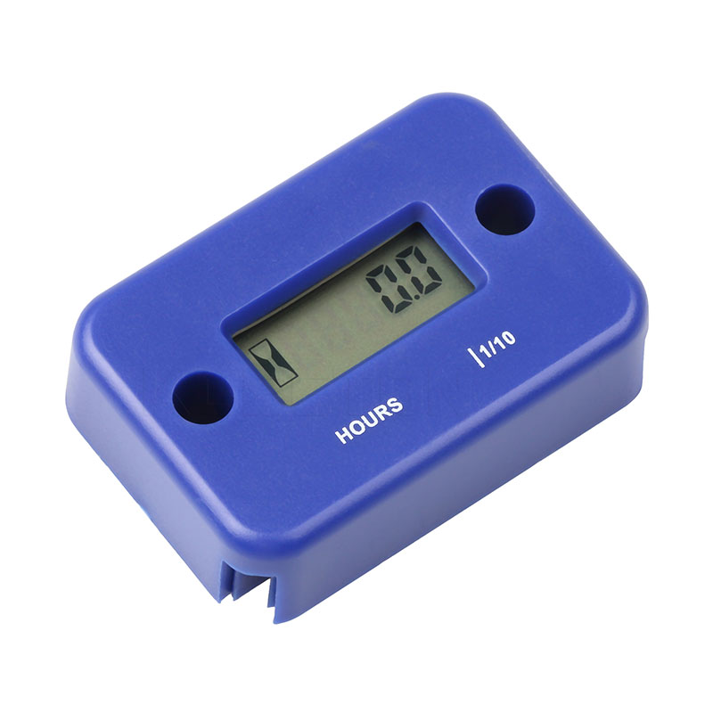 Waterproof Inductive Digital Hour Meter LCD Display for Bike Motorcycle ATV Snowmobile Marine Boat Ski Dirt Gas Engine: Blue