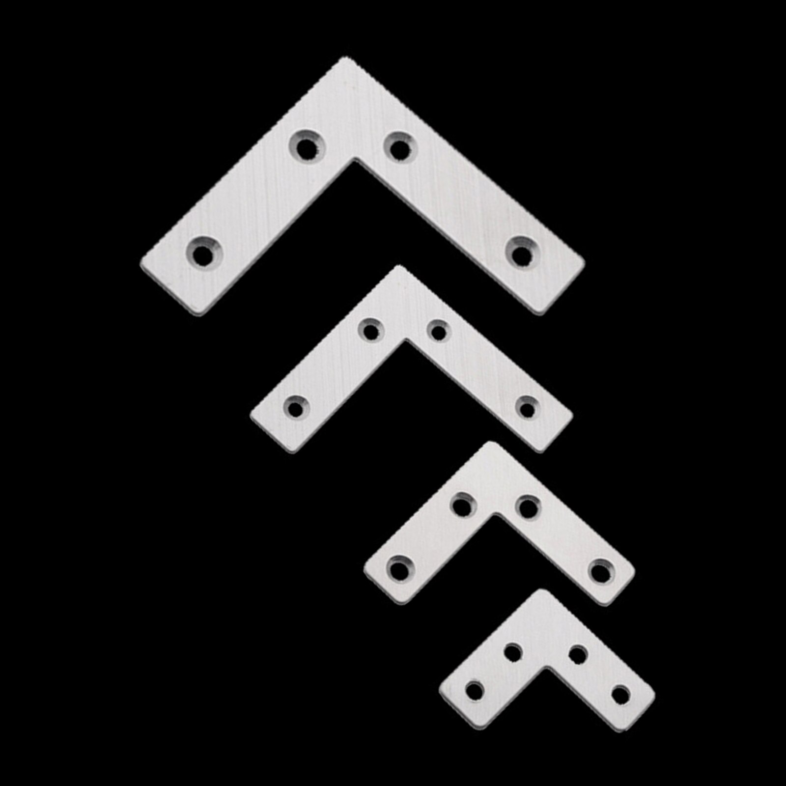 5Pcs Stainless Steel L-shaped Flat Bracket 40/50/60/80mm L Shape Board Support Corner Bracket Furniture Fittings Connectors