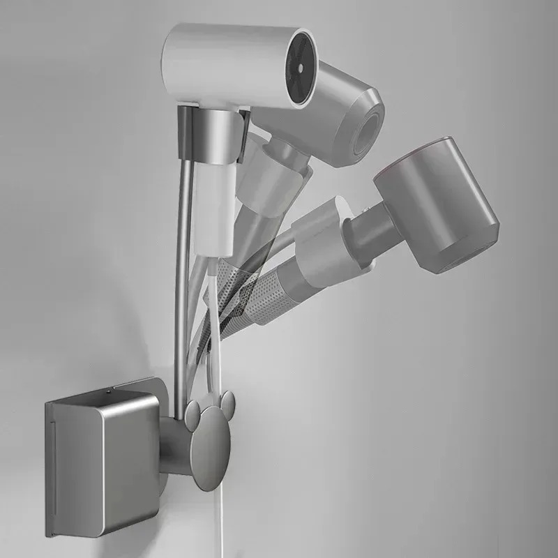 No need To Punch Holes No Need To Hold Adjustable Wall Hanging Hair Dryer Holder Free Of Hands Universal Air Duct Storage Rack