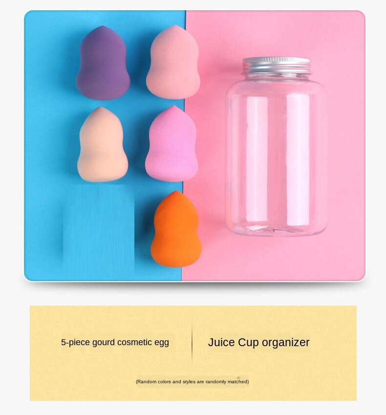 Kleine waaiervormige snoeppuff blik niet-kaart poeder make-up make-up ei 12 stuks fles make-up ei puff combinatie: 5 kalebassen