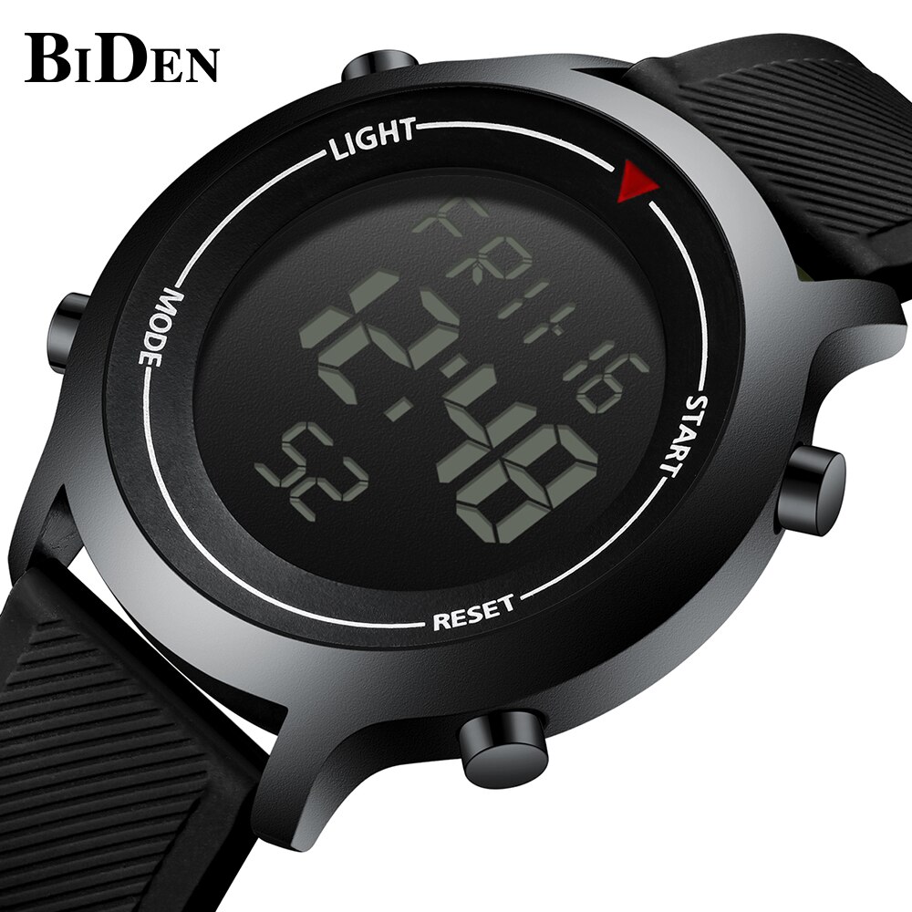 BIDEN Mens Watch Digital Wristwatch Silicone Tape Waterproof Top Brand Sport Erkek Kol Saati: BI0134-4