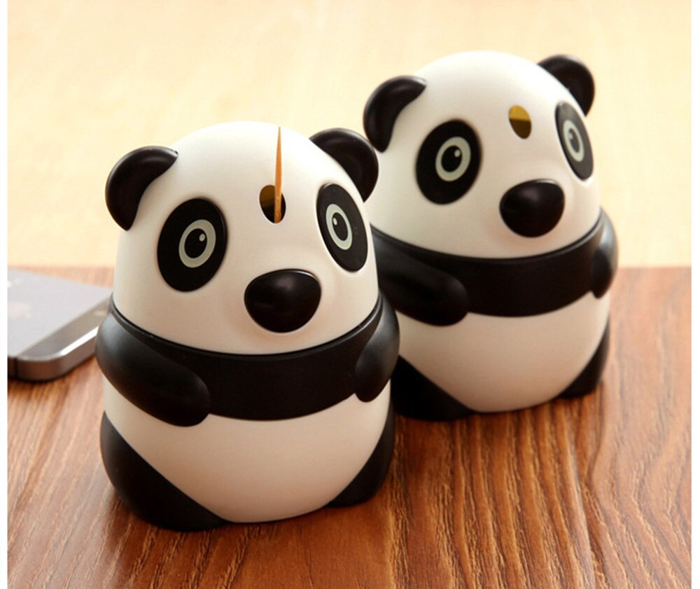 Automatic Toothpick Holder Cartoon Panda Box Personality Cute Feature Panda Toothpick Holder Toothpicks Box
