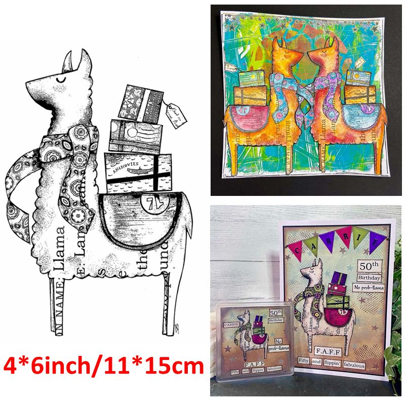 Clear Stamps Adorable Alpaca Penguin Cat Wolf Bird Complex Word Code Flower Tea DIY Scrapbooking Craft Cards: 8