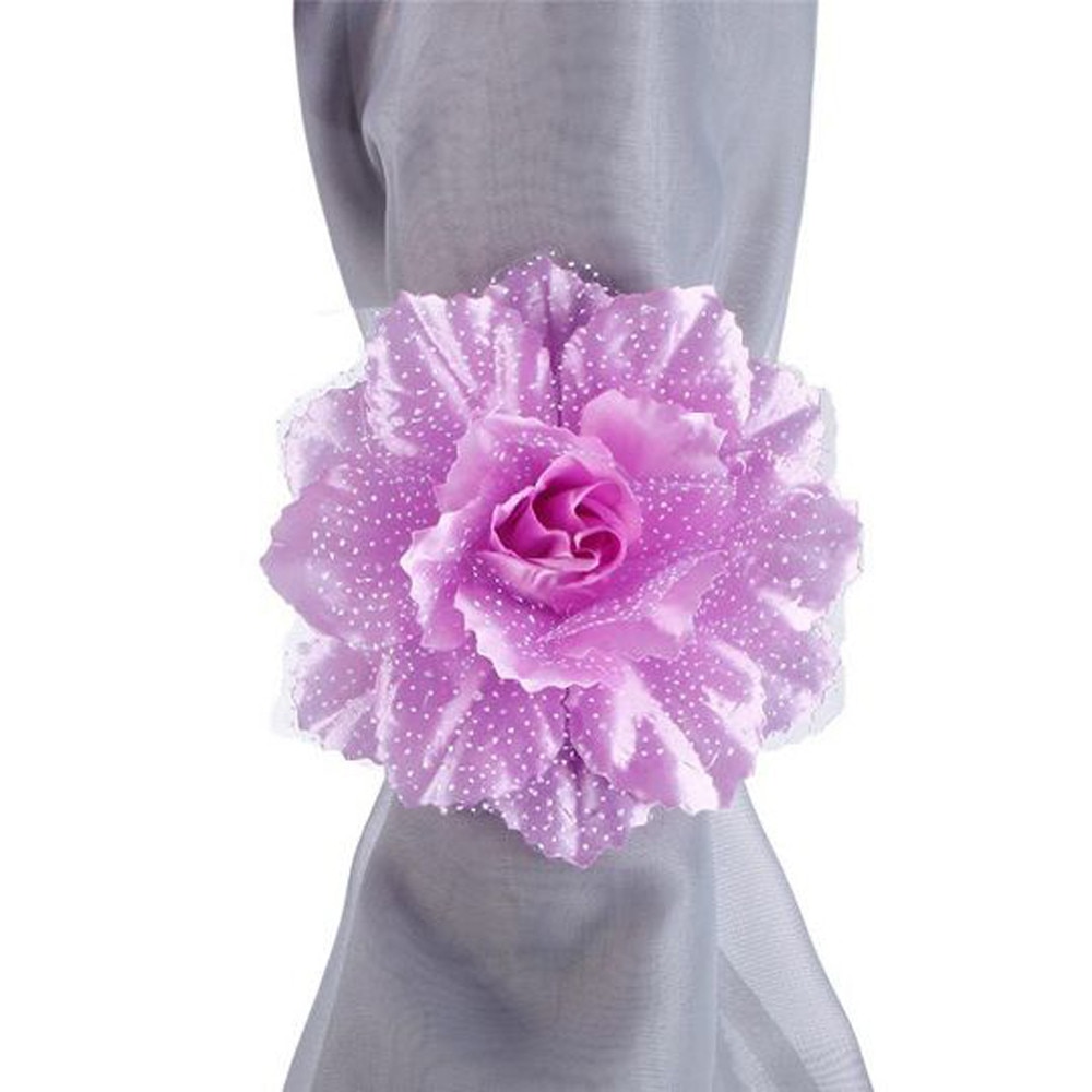 2 stk beste pionblomst gardin klips på bånd rygg holder panel til vindu gardiner dekorativt tilbehør binde rygg #007