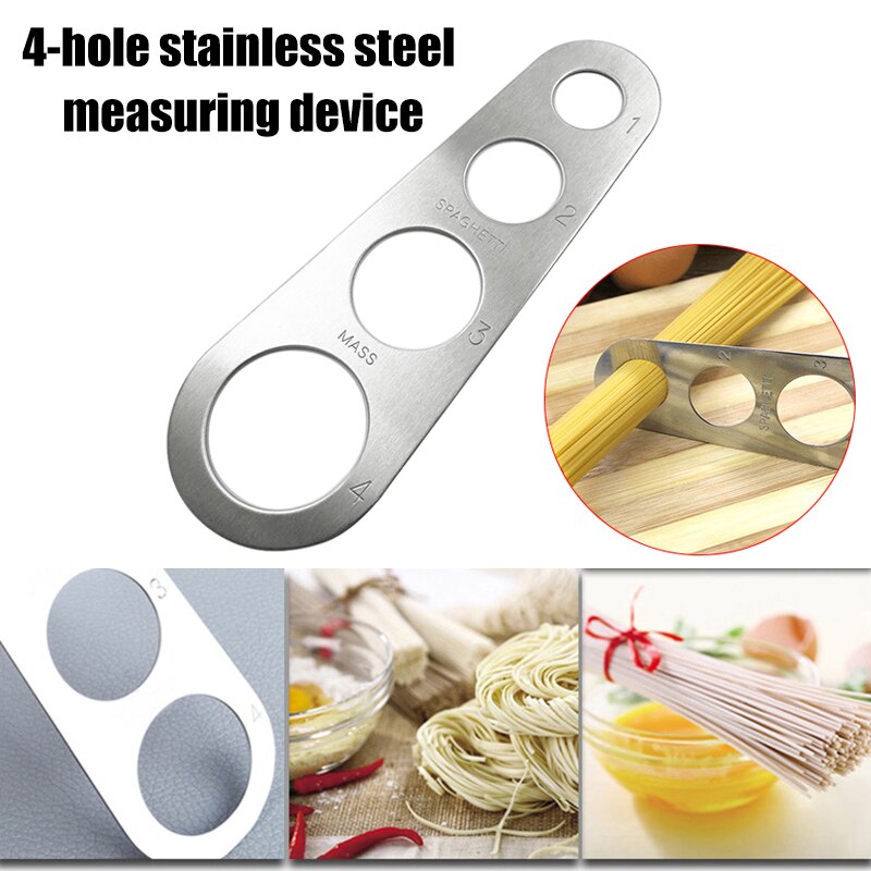 Stainless Steel Spaghetti Ruler Noodle Measuring Device Noodle Ruler 4 Hole Kitchen Noodle Tool HFing