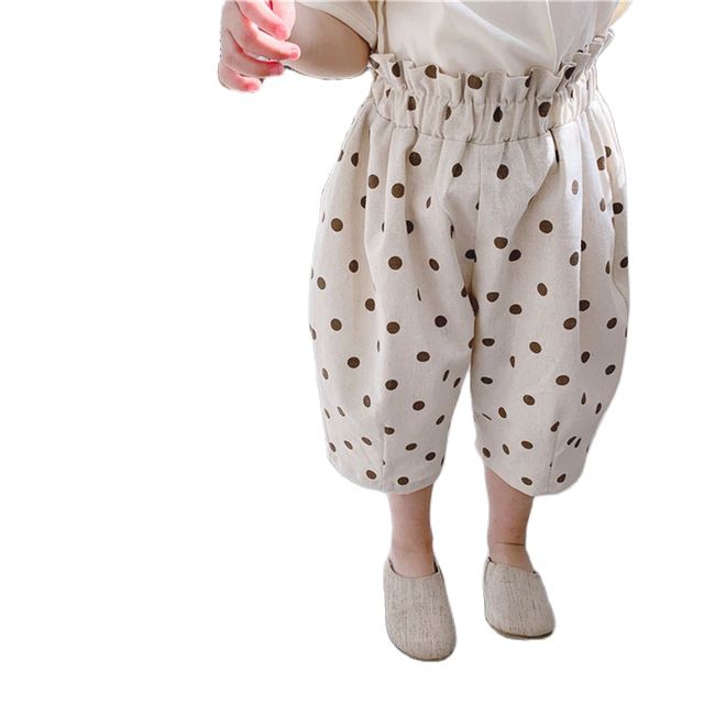 2021 estate nuovi ragazzi e ragazze pantaloni a 7 punti polka dot bambino pantaloni larghi e comodi della zanzara coreana cotone P4201
