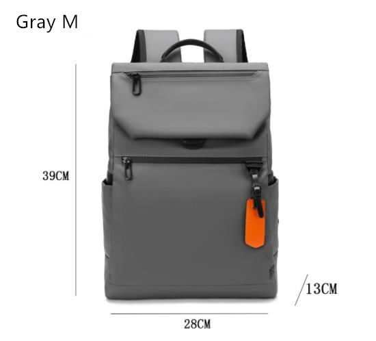 Wasserdichter nylon-laptop-rucksack für #39 , schwarz, ideal für geschäftsreisen und den urbanen stil, mit usb-ladefunktion: Grau m