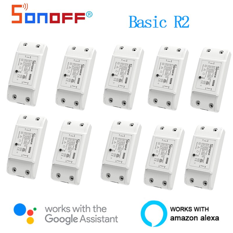 Sonoff Basic R2 Smart Wifi DIY Switch Module Rmote Timer Controller Breaker Voice Control Work With Alexa Google Home eWLink App
