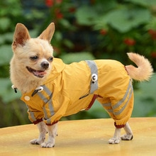 Wasserdicht Haustier Hund Regenmantel Hoodie Einstellbare Welpe Regen Mantel Mit Reflektierende Band Mantel Kostümich Kleidung für Hunde Regenmantel